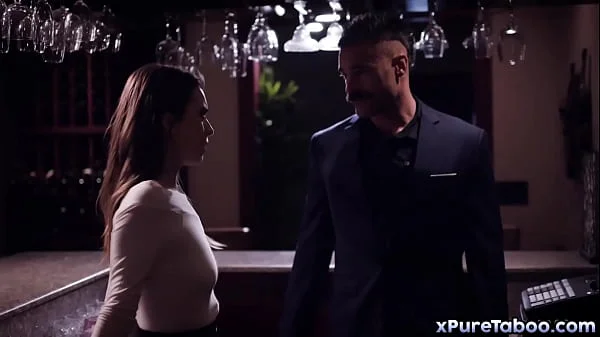 Waitress fucked by her boss in the bar!