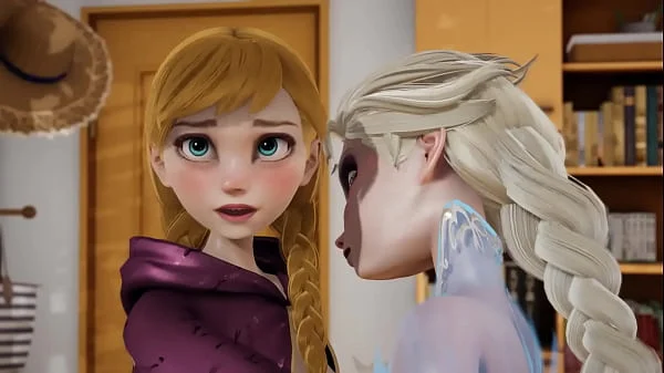 Frozen - Elsa watches Anna's masturbation